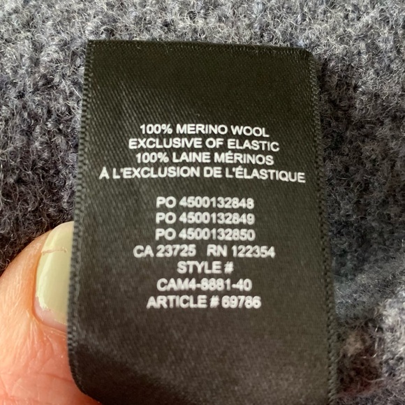 Wilfred merino wool mock neck sweater dark gray ribbed - Picture 6 of 9